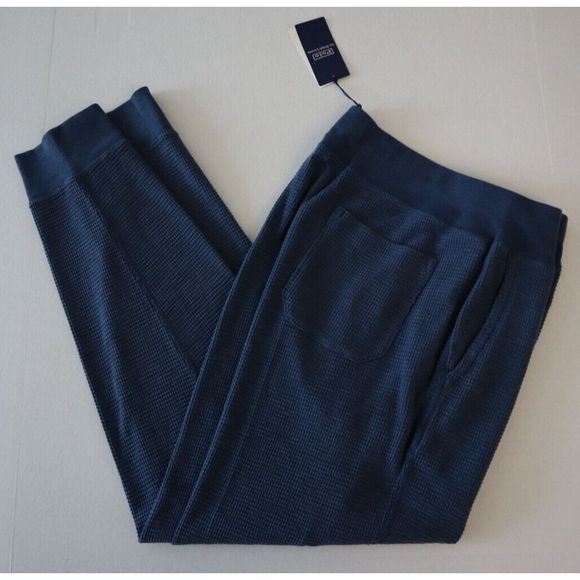 Polo Ralph Lauren Men's Sz Medium Clancy Blue Waffle-Knit Jogger Pants - Picture 12 of 12